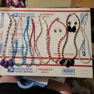 8ct Elegant Multicolor Beaded Necklace Set